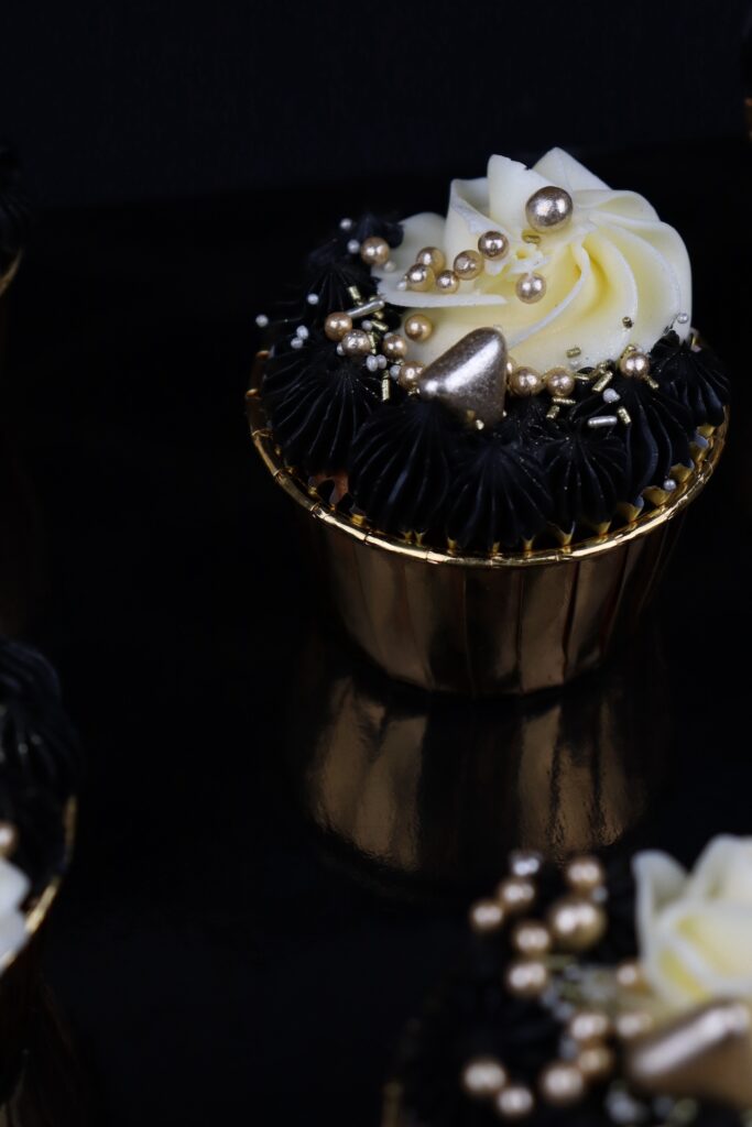 Cupcake nero-bianco-oro - black-white-gold